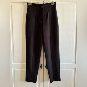 River Island button front black polyester trousers size 2